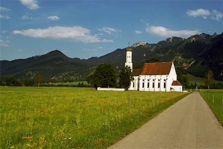 schwangau - Church on a landscape, Saint Coleman's Church, Schwangau, Germany Stock Photo - Premium Royalty-Free, Code: 625-01040719