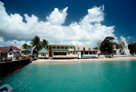 saint martin caribbean - View of a commercial hub along a beach, St. Martin Stock Photo - Premium Royalty-Free, Code: 625-01040888