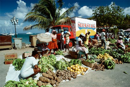 saint martin caribbean - People putting up their commodities for sale, St. Martin Stock Photo - Premium Royalty-Free, Code: 625-01040890