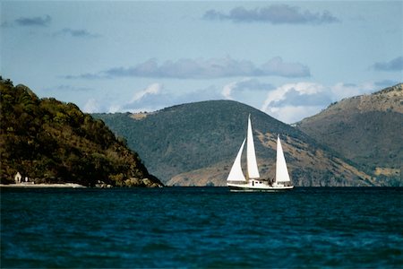 Sailboat off the coast, Tortola, British Virgin Islands Stock Photo - Premium Royalty-Free, Code: 625-01041101
