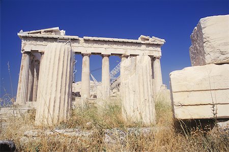 simsearch:630-03481463,k - Low angle view of old ruin colonnades, Parthenon, Athens, Greece Stock Photo - Premium Royalty-Free, Code: 625-01094433