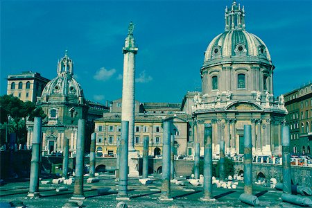 simsearch:630-03481463,k - Columns in front of a cathedral, Trajan's Column, Rome, Italy Stock Photo - Premium Royalty-Free, Code: 625-01095219