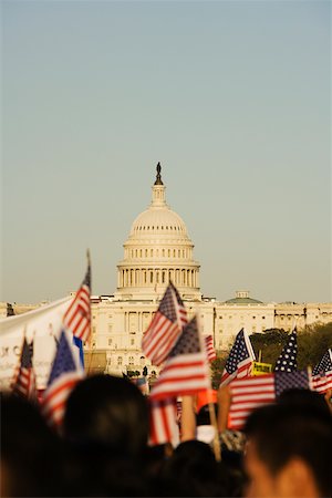 simsearch:625-00840464,k - Crowd holding the American flags in front of a government building California State Capitol Building California, USA Stock Photo - Premium Royalty-Free, Code: 625-01095787