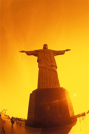 simsearch:630-03481463,k - Low angle view of a statue, Christ the Redeemer Statue, Rio De Janeiro, Brazil Stock Photo - Premium Royalty-Free, Code: 625-01098461