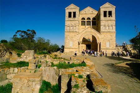 simsearch:625-01750061,k - Facade of a church, Transfiguration Church, Mt Tabor, Israel Stock Photo - Premium Royalty-Free, Code: 625-01250389