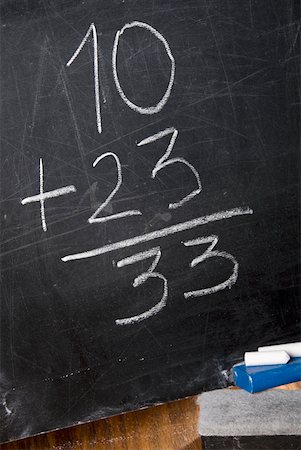 simsearch:625-01250891,k - Close-up of mathematical addition on a blackboard Stock Photo - Premium Royalty-Free, Code: 625-01250891