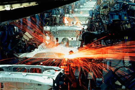 Robotic car frame assembly line, Newark, Delaware Stock Photo - Premium Royalty-Free, Code: 625-01252280