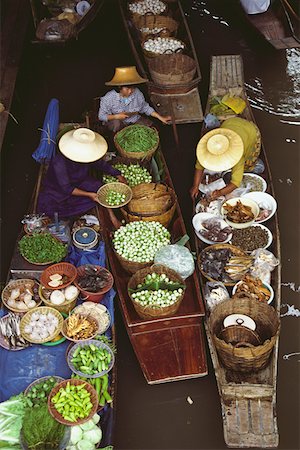 simsearch:630-03479347,k - High angle view of a floating market, Bangkok, Thailand Stock Photo - Premium Royalty-Free, Code: 625-01261427