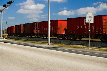 Freight train on a railroad track Miami, Florida, USA Stock Photo - Premium Royalty-Free, Code: 625-01263844