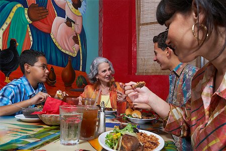 simsearch:630-03479683,k - Three generation family taking food in a restaurant Stock Photo - Premium Royalty-Free, Code: 625-01747867