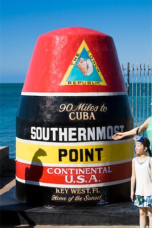 Structure marking the southernmost point of United States, Key West, Florida, USA Stock Photo - Premium Royalty-Free, Code: 625-01749757