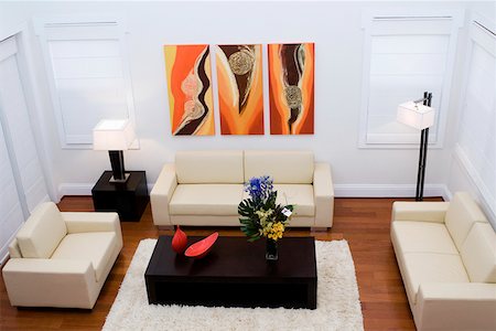 shag carpet - Interiors of a living room Stock Photo - Premium Royalty-Free, Code: 625-01743829