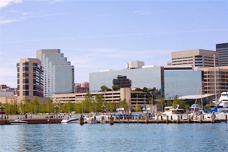 simsearch:625-01750061,k - Buildings at the waterfront, Inner Harbor, Baltimore, Maryland USA Stock Photo - Premium Royalty-Free, Code: 625-01750049