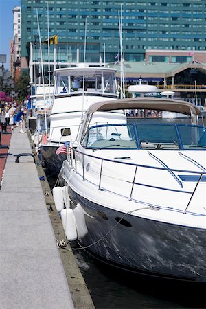 simsearch:625-01750061,k - Motorboats moored at a harbor, Inner Harbor, Baltimore, Maryland USA Stock Photo - Premium Royalty-Free, Code: 625-01750058