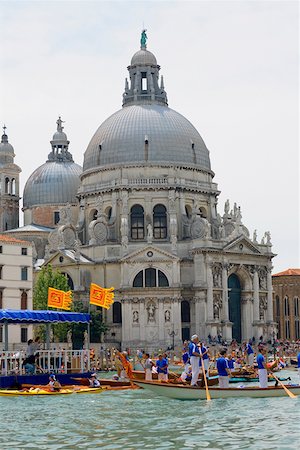 simsearch:625-01751332,k - Gondolas in front of a church, Regatta Storica, Santa Maria Della Salute, Venice, Italy Stock Photo - Premium Royalty-Free, Code: 625-01750799