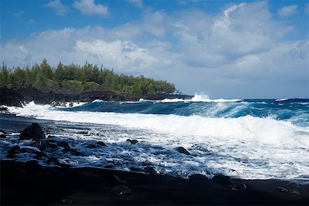 Group of people swimming in the sea, Kehena Beach, Big Island, Hawaii Islands, USA Stock Photo - Premium Royalty-Free, Code: 625-01750935