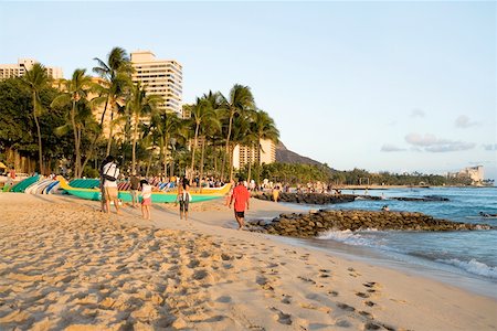 Tourists on the beach, Waikiki Beach, Honolulu, Oahu, Hawaii Islands, USA Stock Photo - Premium Royalty-Free, Code: 625-01751208