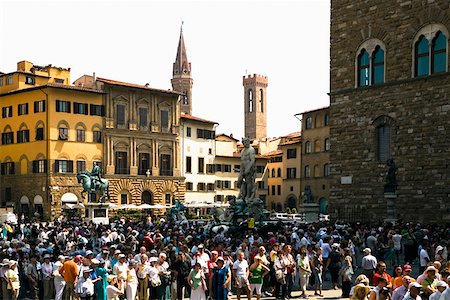 simsearch:625-01751332,k - Tourists in a city, Piazza Della Signoria, Florence, Tuscany, Italy Stock Photo - Premium Royalty-Free, Code: 625-01751278