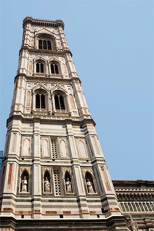 simsearch:625-01751332,k - Low angle view of the tower of a cathedral, Duomo Santa Maria Del Fiore, Florence, Tuscany, Italy Stock Photo - Premium Royalty-Free, Code: 625-01751280