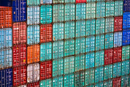 panama canal shipping - Cargo containers stacked at a commercial dock, Panama Canal, Panama Stock Photo - Premium Royalty-Free, Code: 625-01751670