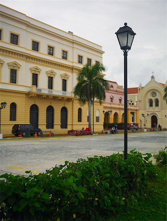 simsearch:625-01751647,k - Lamppost in front of a building, Old Panama, Panama City, Panama Stock Photo - Premium Royalty-Free, Code: 625-01751684