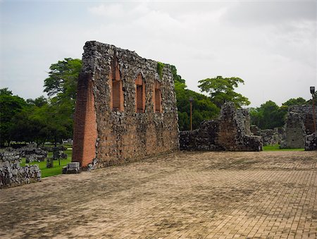 simsearch:625-01751647,k - Old ruins of a church, La Merced Church, Old Panama, Panama City, Panama Stock Photo - Premium Royalty-Free, Code: 625-01751681