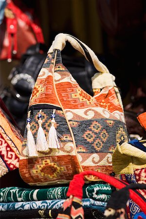 Decorative bags displayed for sale, Ephesus, Turkey Stock Photo - Premium Royalty-Free, Code: 625-01752128