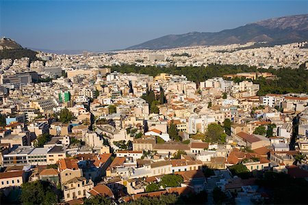 High angle view of buildings in a city, Athens, Greece Stock Photo - Premium Royalty-Free, Code: 625-01752309
