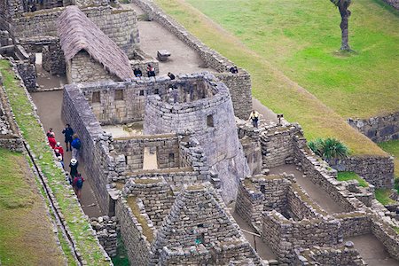 simsearch:630-03481463,k - High angle view of the ruins of a temple, Temple of The Sun, Machu Picchu, Urubamba Valley, Cuzco, Peru Stock Photo - Premium Royalty-Free, Code: 625-01753231