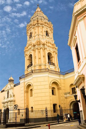 simsearch:625-01751647,k - Low angle view of a church, Santo Domingo Church and Convent, Lima, Peru Stock Photo - Premium Royalty-Free, Code: 625-01753329