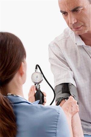 dial (measuring gauge) - Femme médecin, vérifier la tension artérielle d'un homme d'âge mûr Photographie de stock - Premium Libres de Droits, Code: 625-02267283