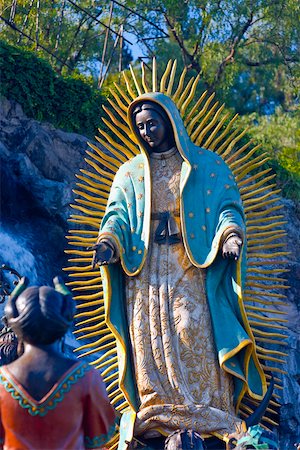 Low angle view of a statue of Virgin Mary, Virgin of Guadalupe, Tepeyac, Mexico city, Mexico Stock Photo - Premium Royalty-Free, Code: 625-02267864
