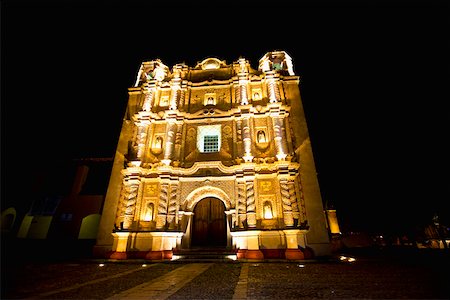 Facade of a cathedral, Santo Domingo, San Cristobal De Las Casas, Chiapas, Mexico Stock Photo - Premium Royalty-Free, Code: 625-02267917