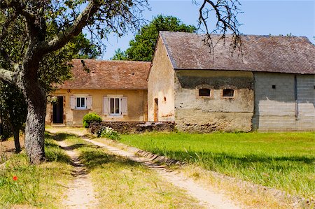 Houses in a field, Loire Valley, France Stock Photo - Premium Royalty-Free, Code: 625-02927622