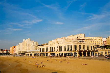 Tourists on the beach, Casino Municipal, Grande Plage, Biarritz, France Stock Photo - Premium Royalty-Free, Code: 625-02927902