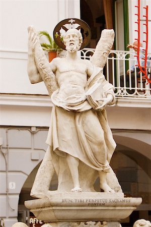 Low angle view of the statue of Saint Andrew, Costiera Amalfitana, Amalfi, Salerno, Campania, Italy Stock Photo - Premium Royalty-Free, Code: 625-02928552