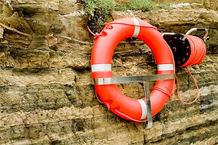 Life belt hanging on cliff, Cinque Terre National Park, RioMaggiore, Cinque Terre, La Spezia, Liguria, Italy Stock Photo - Premium Royalty-Free, Code: 625-02928710