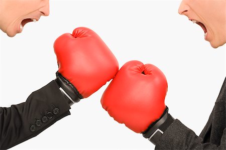 energy battle - Side profile of two businessmen boxing Stock Photo - Premium Royalty-Free, Code: 625-02932958