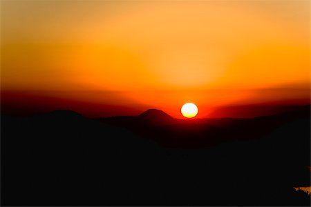 Sunset over a mountain range, Janitzio Island, Lake Patzcuaro, Morelia, Michoacan State, Mexico Stock Photo - Premium Royalty-Free, Code: 625-02933761