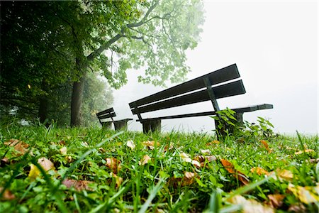 Benches in rural landscape, Augsburg, Bavaria, Germany Stock Photo - Premium Royalty-Free, Code: 628-05817706