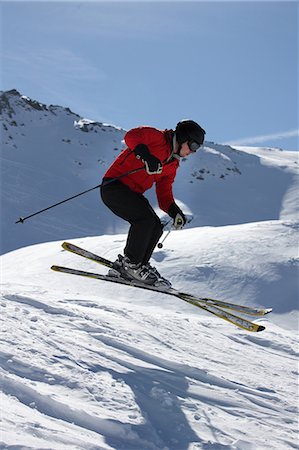 fast action - Skier in Hochfuegen, Zillertal, Tyrol, Austria Stock Photo - Premium Royalty-Free, Code: 628-07072436