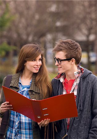 schoolmate - Two students studying documents Stock Photo - Premium Royalty-Free, Code: 628-07072512
