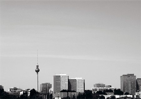 Cityscape of Berlin with television tower, Berlin, Deutschland Foto de stock - Sin royalties Premium, Código: 628-02062543