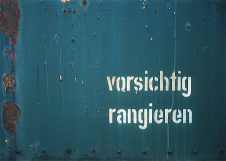 ranked - German text on rusty surface Stock Photo - Premium Royalty-Free, Code: 628-02062755