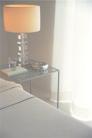 end table - Bedside, Table Lamp On Side Table Stock Photo - Premium Royalty-Free, Code: 622-06009729