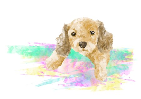 puppy drawings - Illustration du chien chiot mignon Photographie de stock - Premium Libres de Droits, Code: 622-06191007