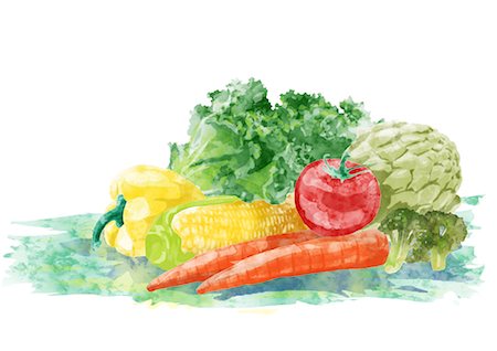 foods illustration - Vegetables Stock Photo - Premium Royalty-Free, Code: 622-06191014