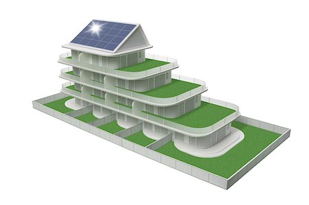 eco friendly home - Model of mansion with solar panels Stock Photo - Premium Royalty-Free, Code: 622-06369972