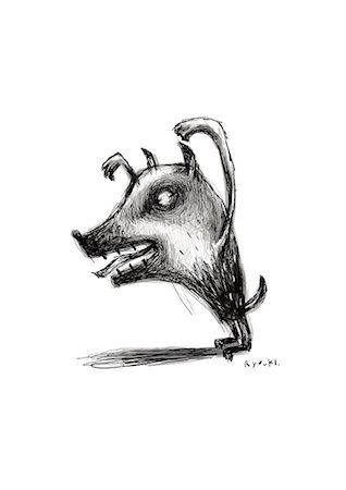 scary dog - Dog illustration Stock Photo - Premium Royalty-Free, Code: 622-06900126