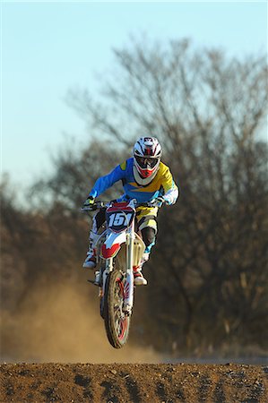 simsearch:622-08519684,k - Motocross biker on dirt track Stock Photo - Premium Royalty-Free, Code: 622-08355824